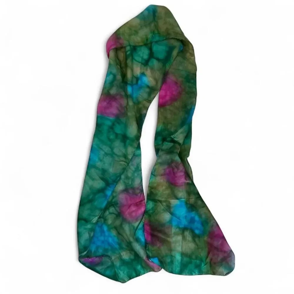 Vintage Handmade tie-dye silk scarf